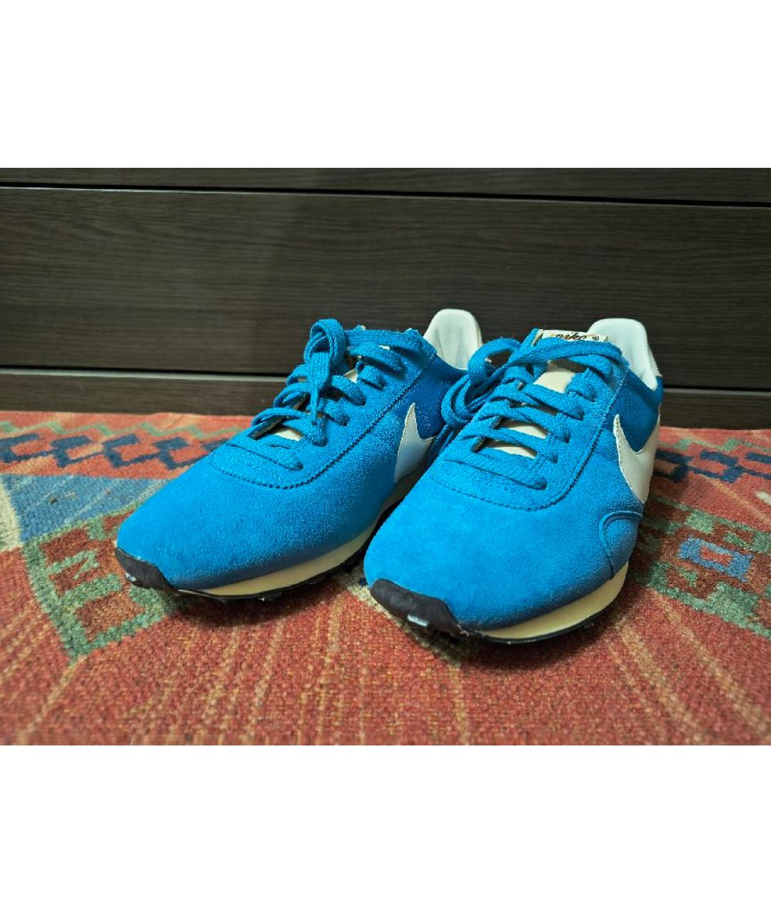 NIKE Голубые замшевые низкие кроссовки / кеды, фото 2