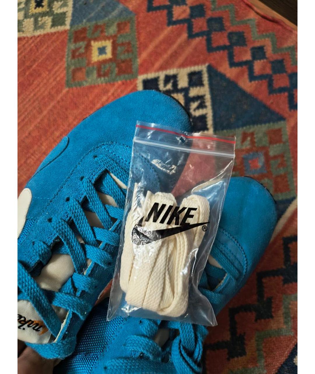 NIKE Голубые замшевые низкие кроссовки / кеды, фото 3