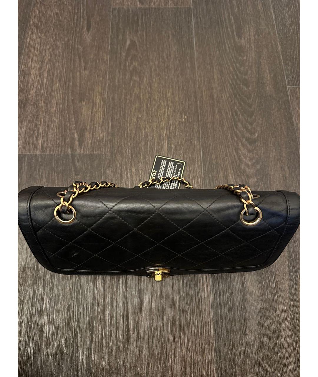 CHANEL Черная кожаная сумка через плечо, фото 6