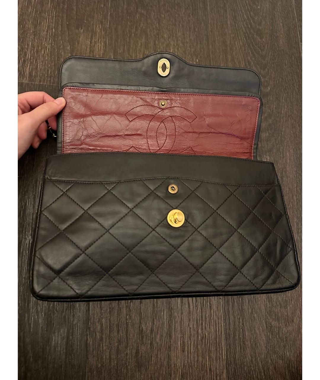 CHANEL Черная кожаная сумка через плечо, фото 8