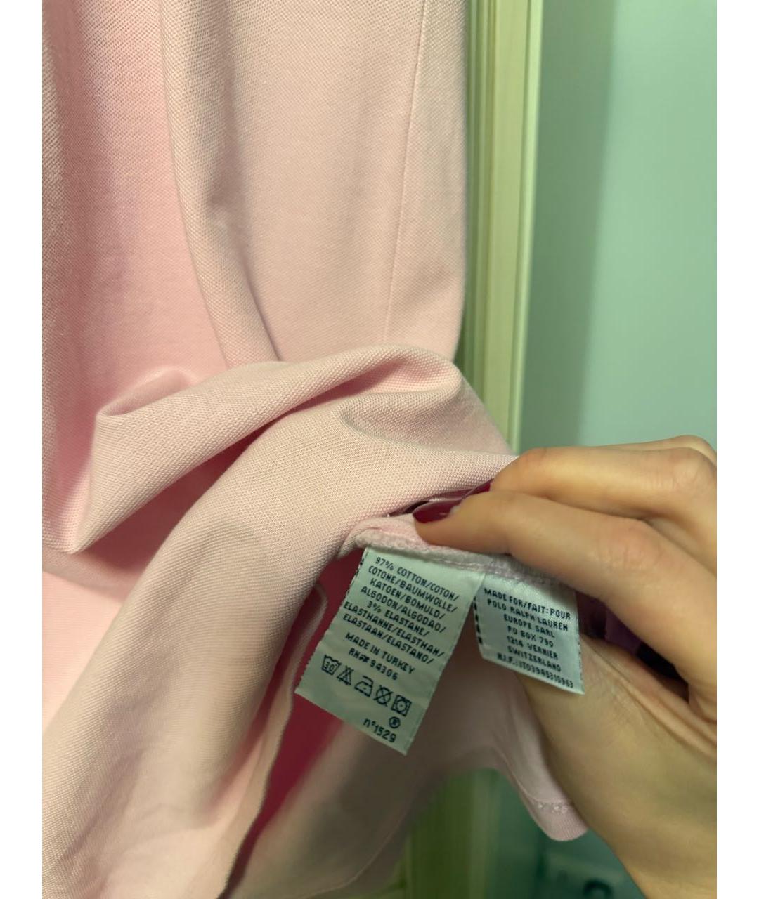 RALPH LAUREN Розовое хлопковое повседневное платье, фото 5