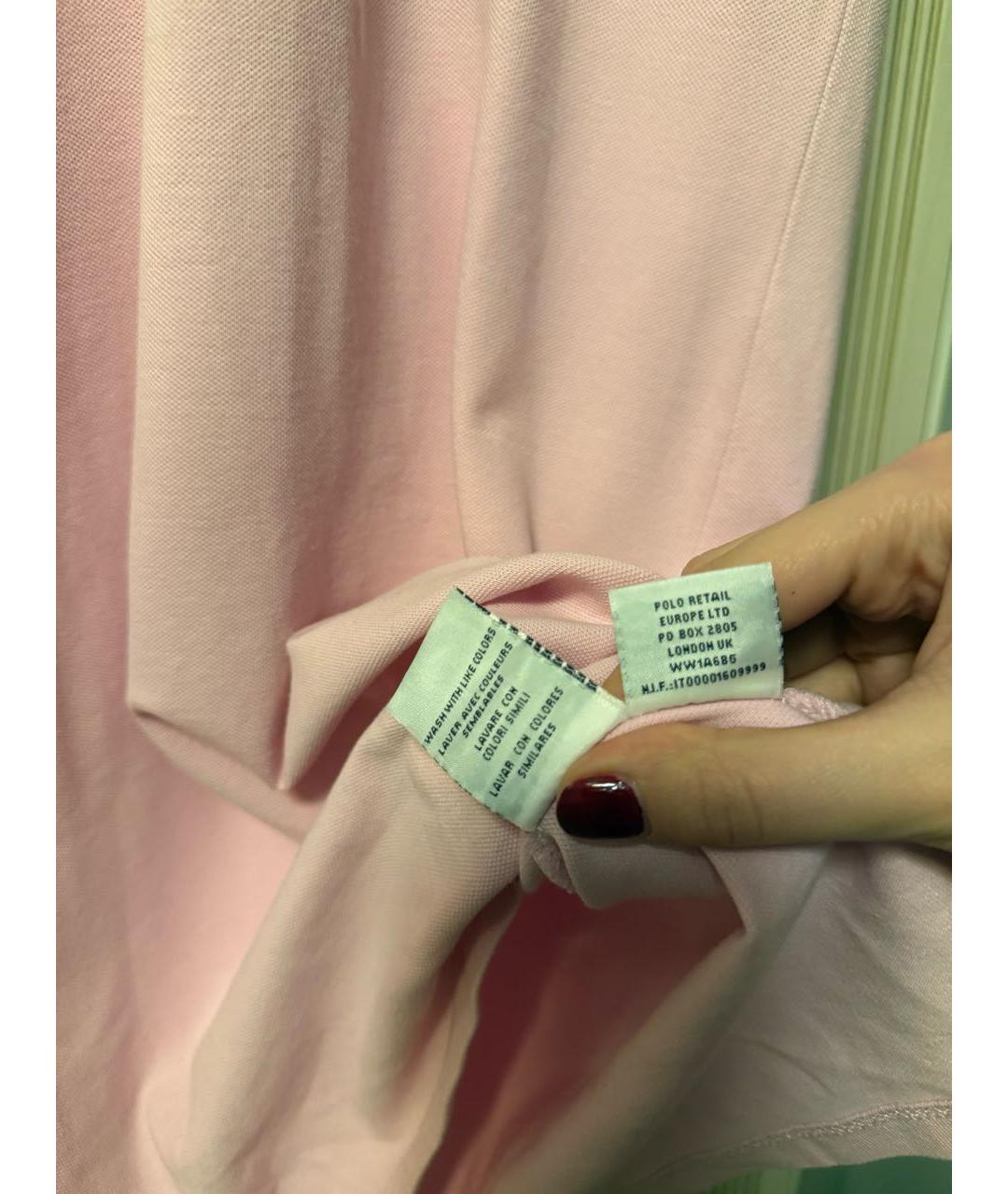 RALPH LAUREN Розовое хлопковое повседневное платье, фото 3