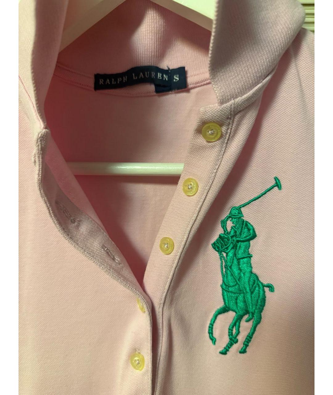 RALPH LAUREN Розовое хлопковое повседневное платье, фото 2