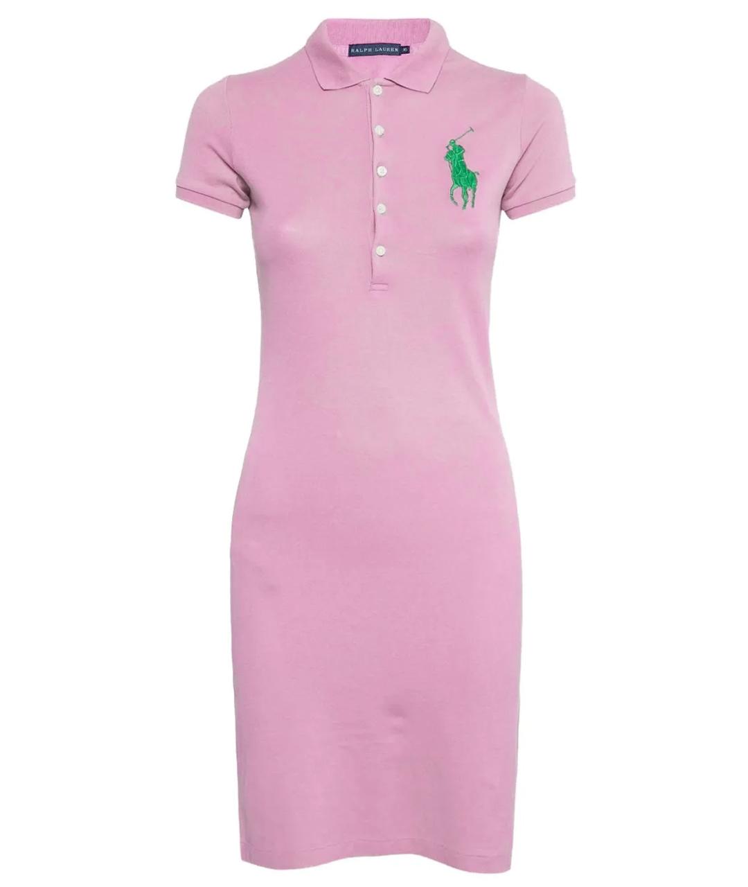 RALPH LAUREN Розовое хлопковое повседневное платье, фото 7