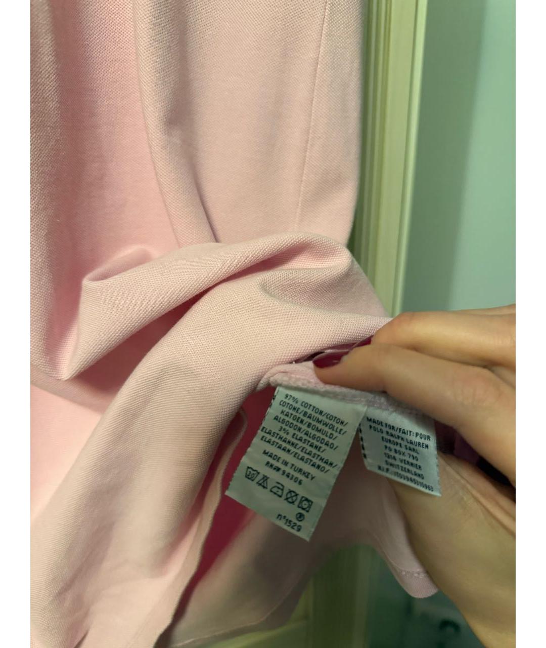 RALPH LAUREN Розовое хлопковое повседневное платье, фото 4