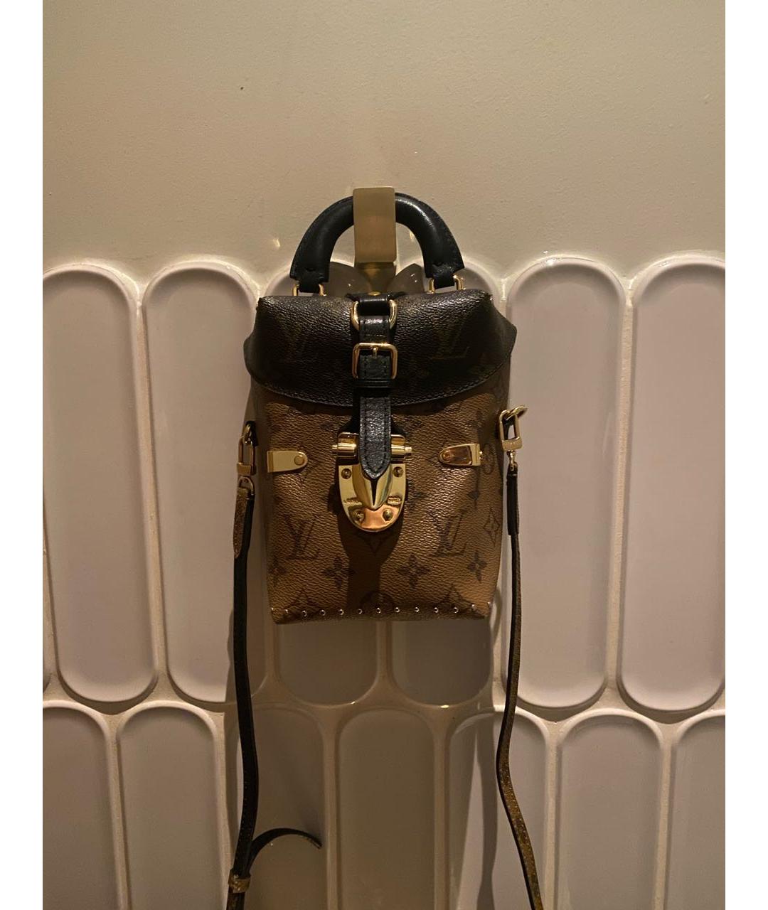 LOUIS VUITTON Коричневая кожаная сумка через плечо, фото 5