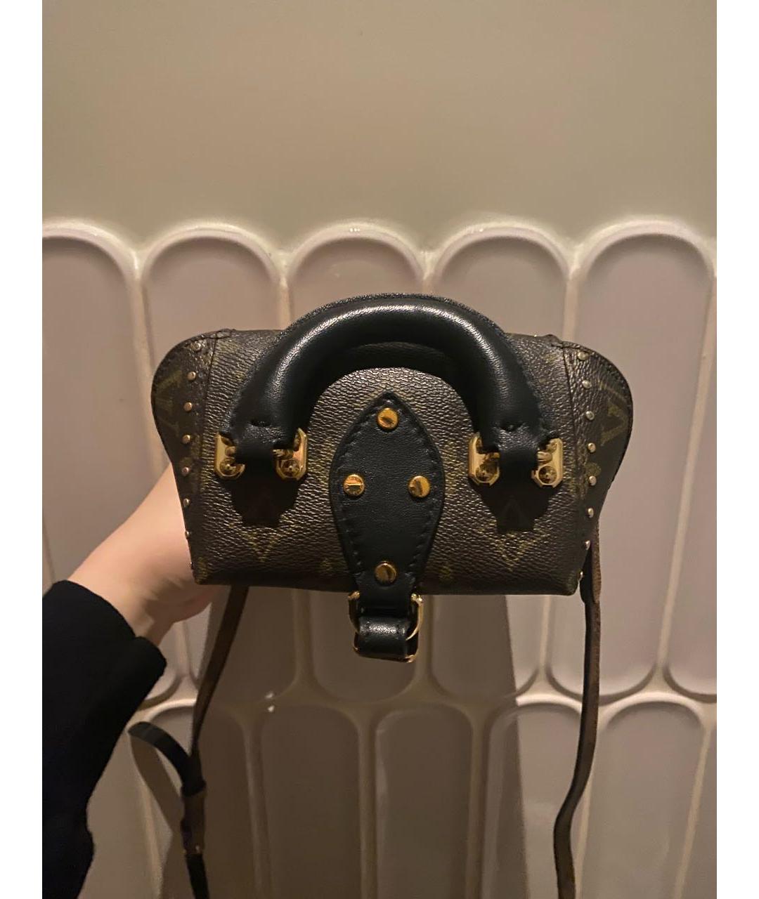 LOUIS VUITTON Коричневая кожаная сумка через плечо, фото 4