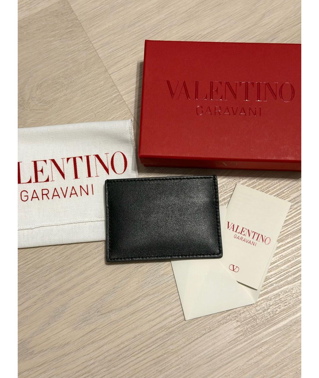 VALENTINO Черный кожаный кардхолдер, фото 2