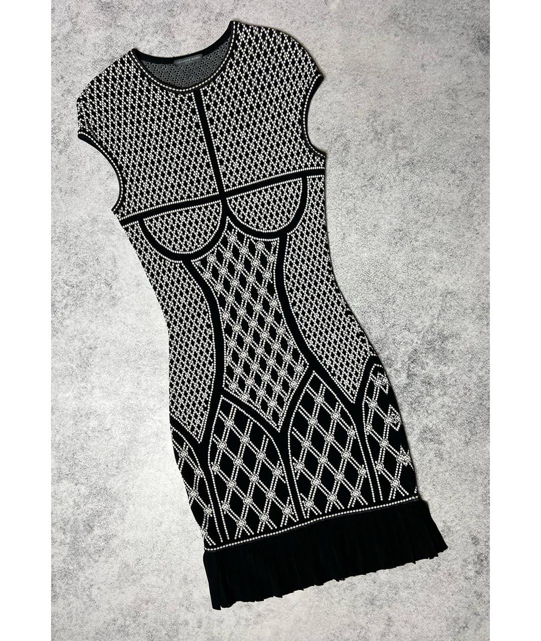 ALEXANDER MCQUEEN Черное вискозное повседневное платье, фото 9