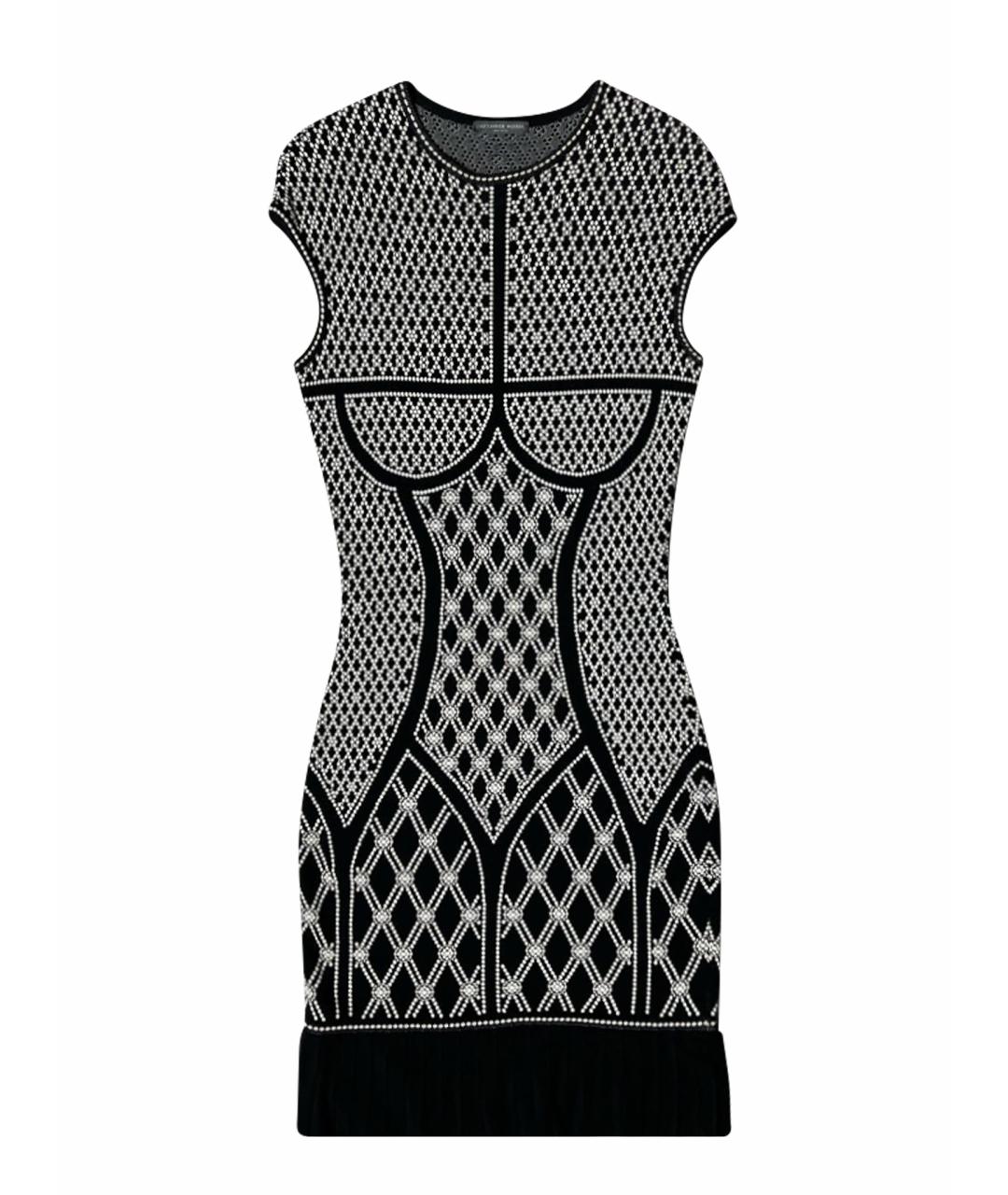 ALEXANDER MCQUEEN Черное вискозное повседневное платье, фото 1