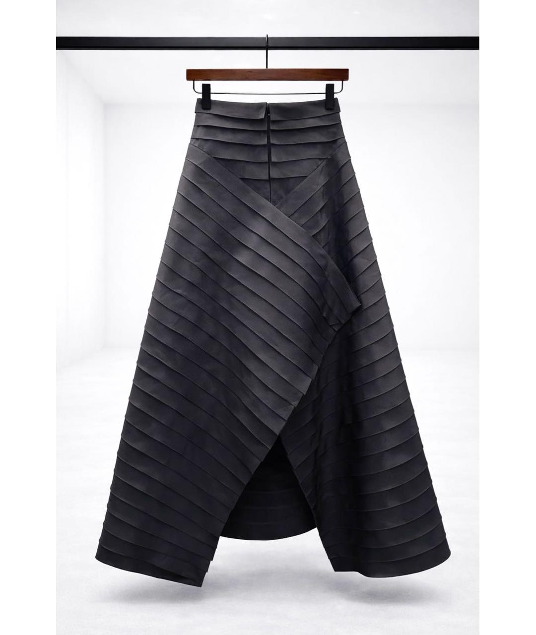 ALAIA Черная шелковая юбка макси, фото 2