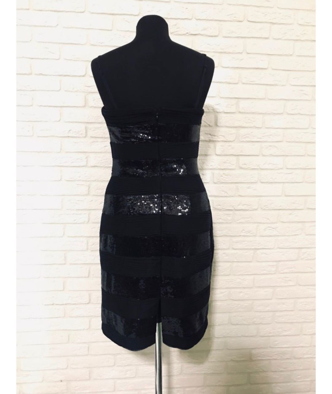 CALVIN KLEIN Черное полиэстеровое коктейльное платье, фото 2