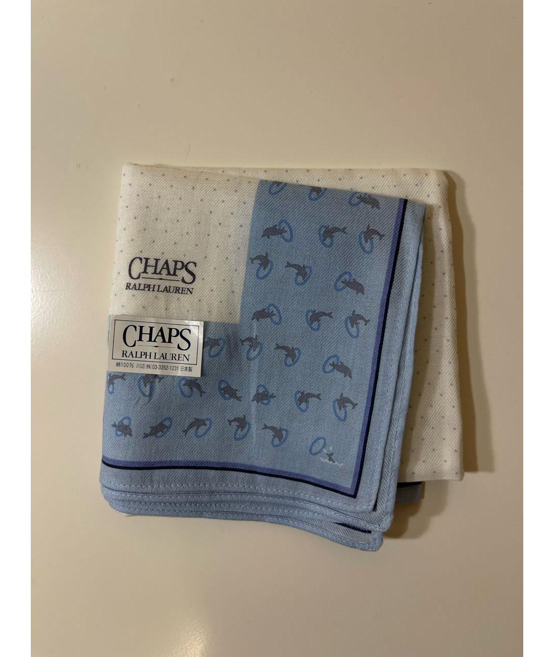 RALPH LAUREN Голубой хлопковый платок, фото 2