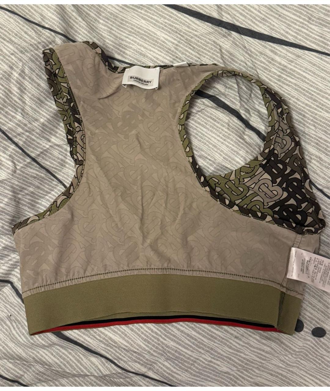 BURBERRY Хаки полиамидовая майка, фото 7