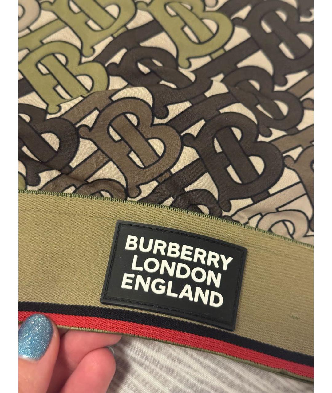 BURBERRY Хаки полиамидовая майка, фото 4