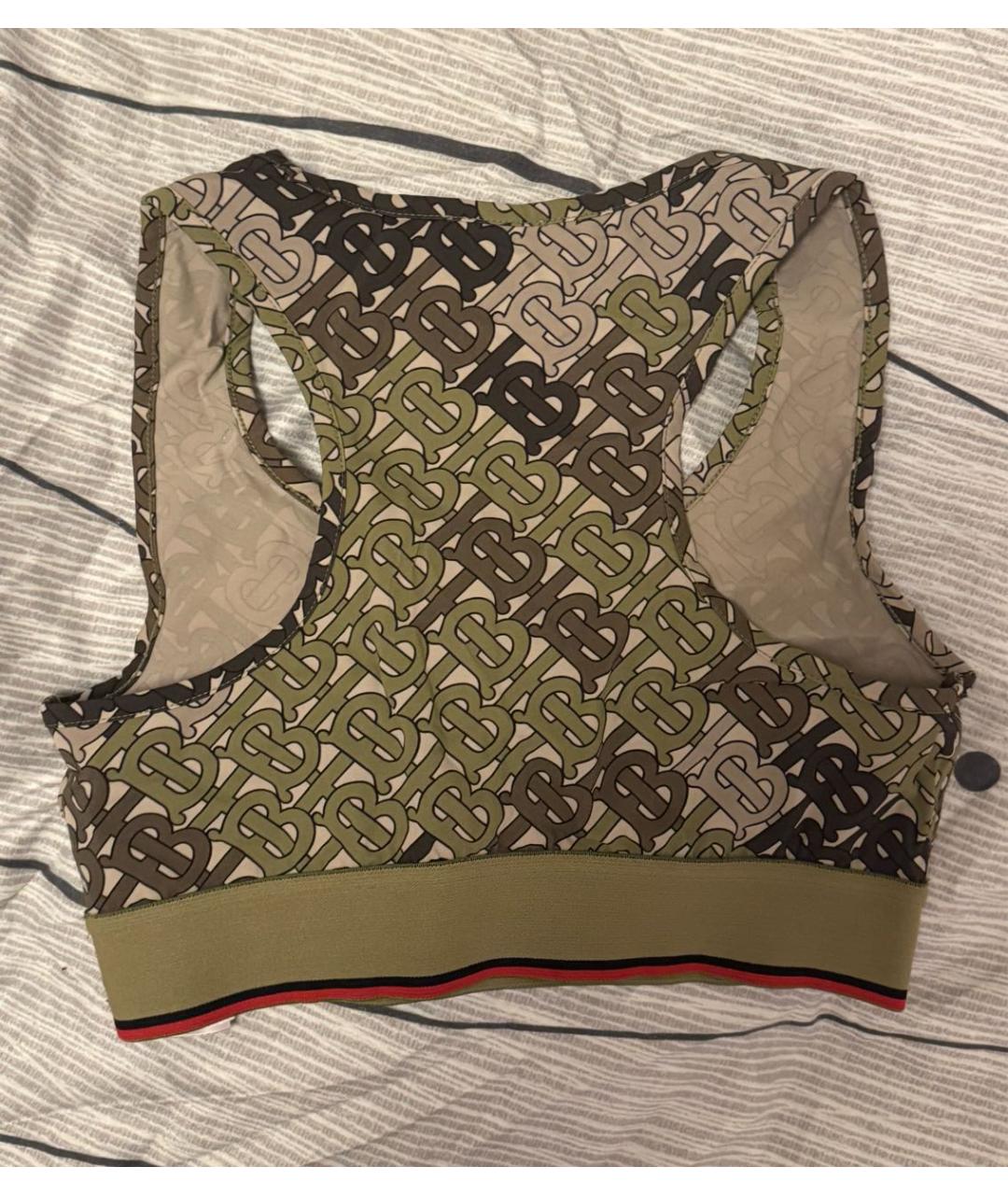 BURBERRY Хаки полиамидовая майка, фото 2