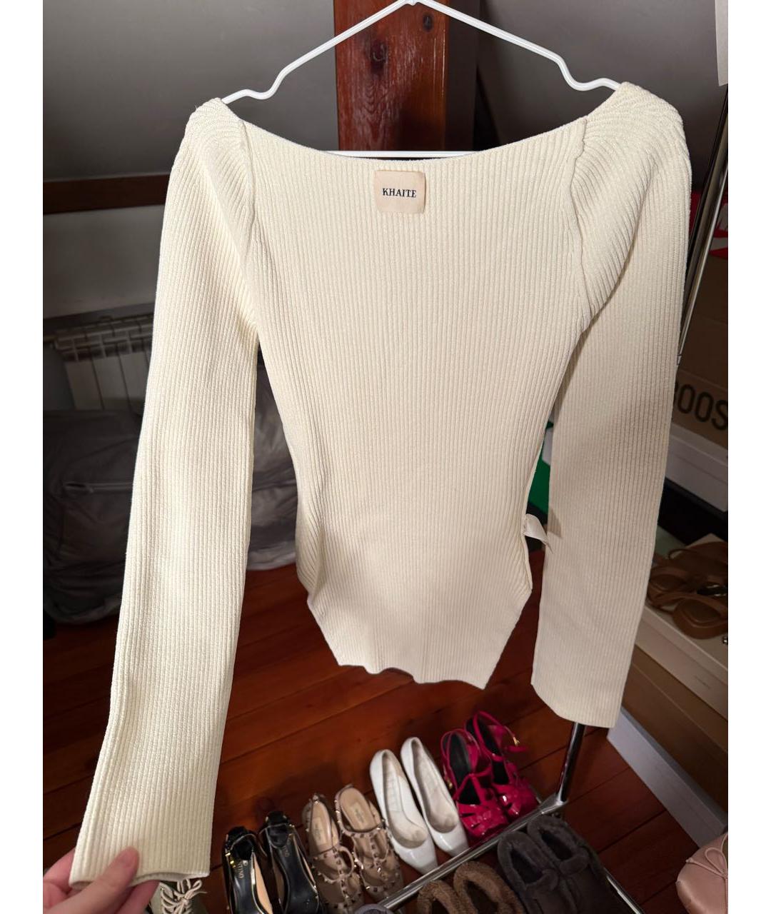 KHAITE Бежевый вискозный джемпер / свитер, фото 8