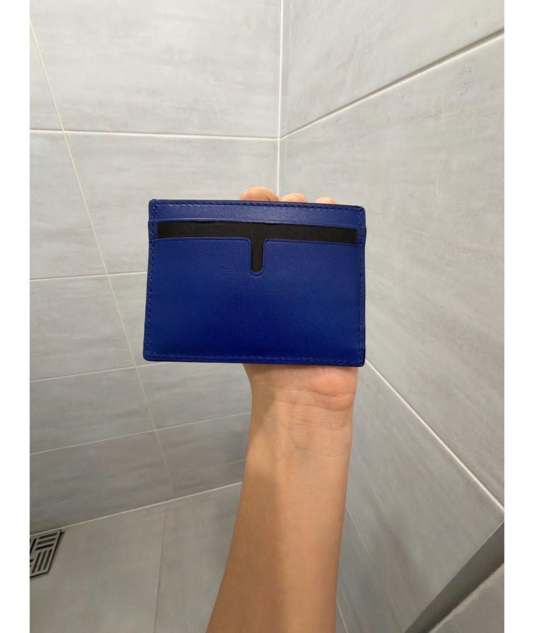 BURBERRY Темно-синий кожаный кардхолдер, фото 2