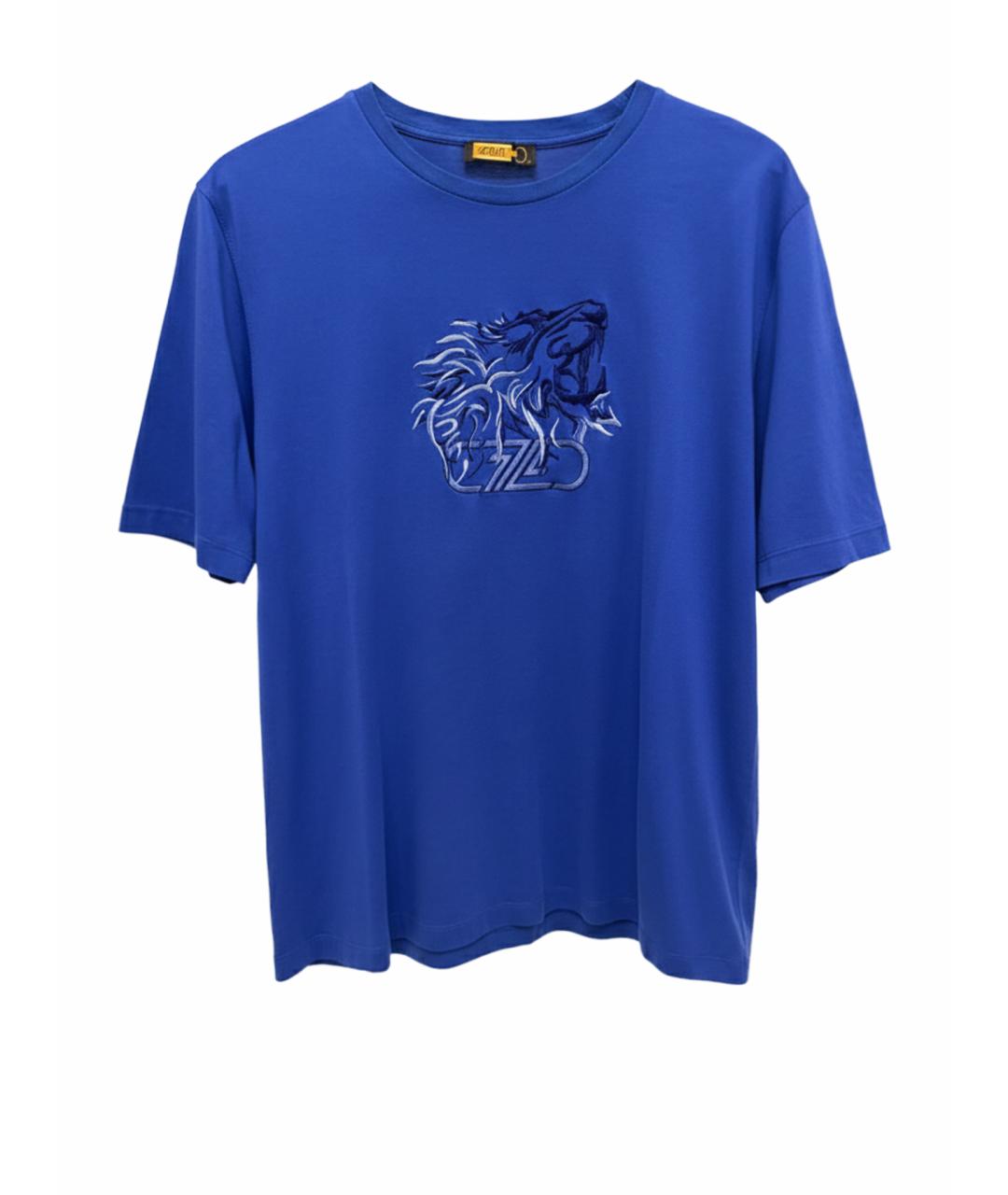 ZILLI Синяя хлопковая футболка, фото 1