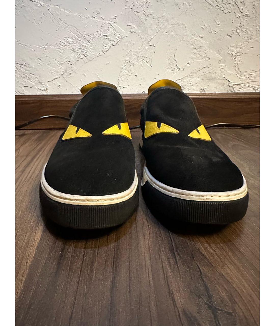 FENDI Черные замшевые слипоны, фото 3