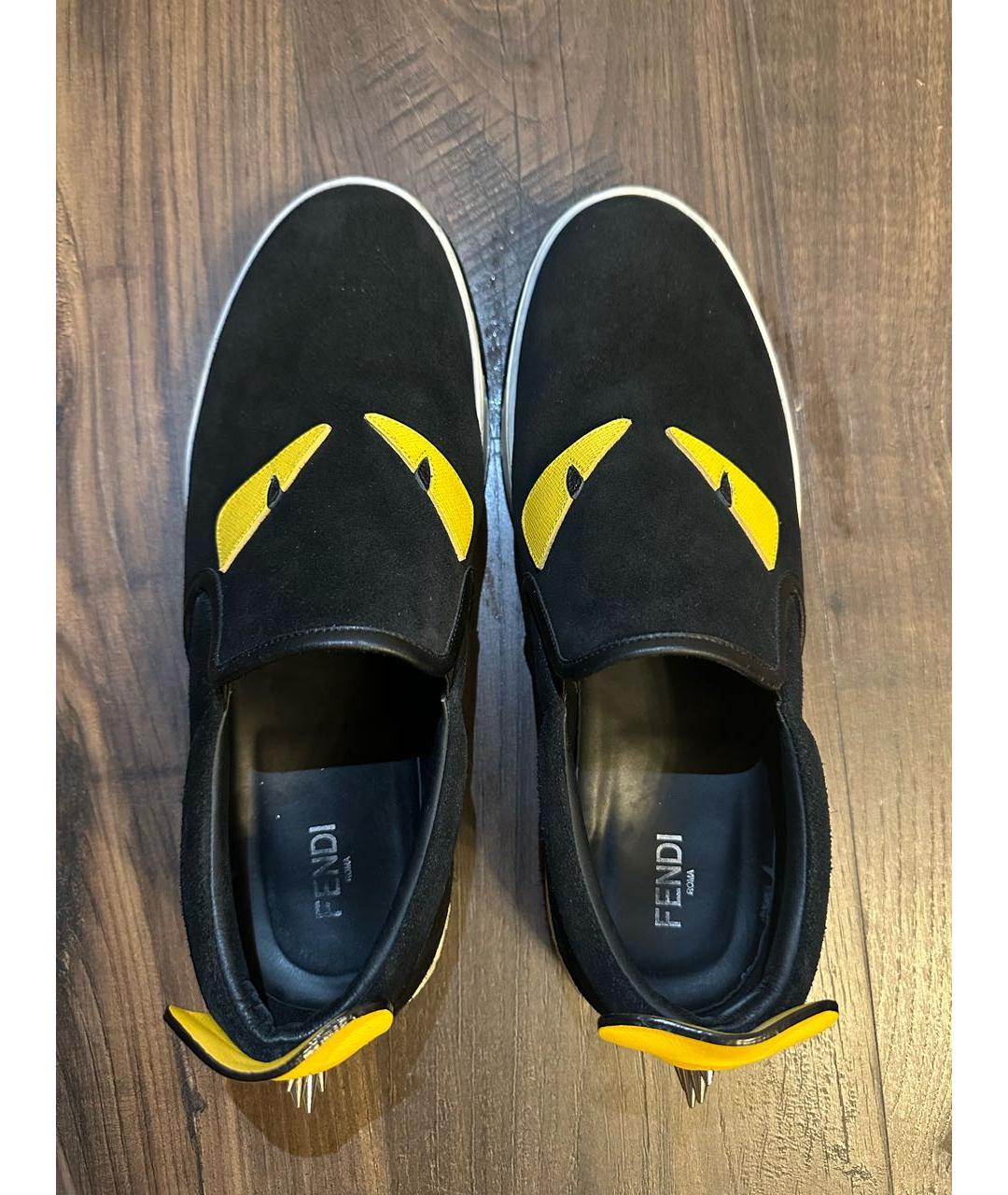 FENDI Черные замшевые слипоны, фото 4