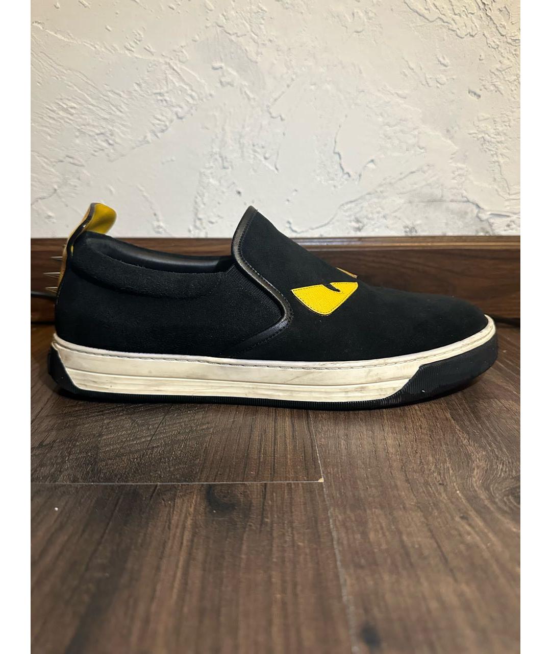 FENDI Черные замшевые слипоны, фото 2