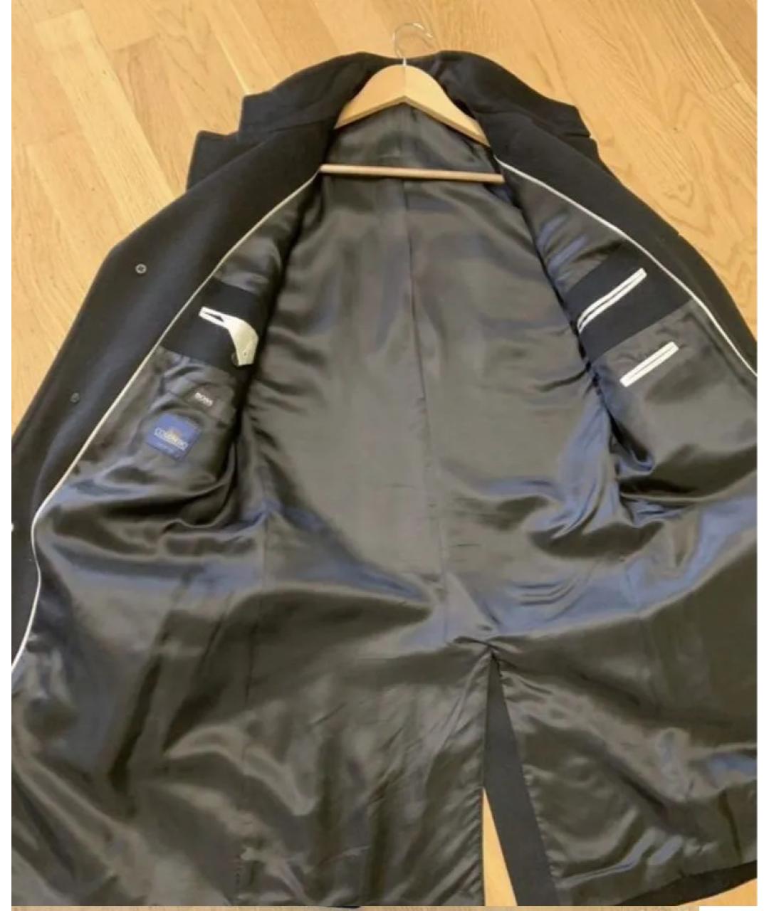 HUGO BOSS Темно-синее шерстяное пальто, фото 2