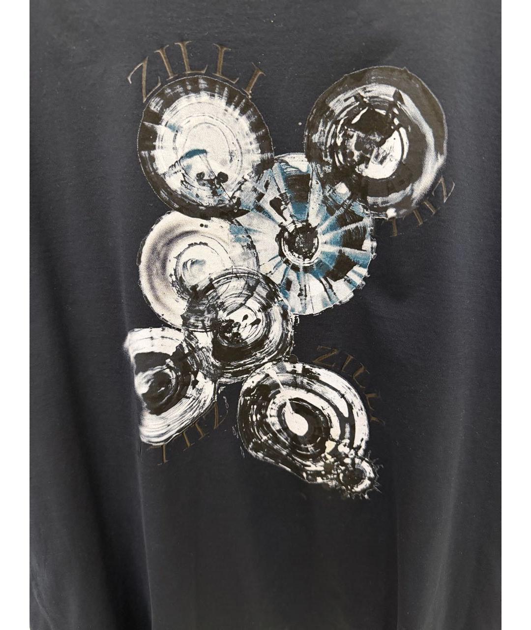 ZILLI Темно-синяя хлопковая футболка, фото 4