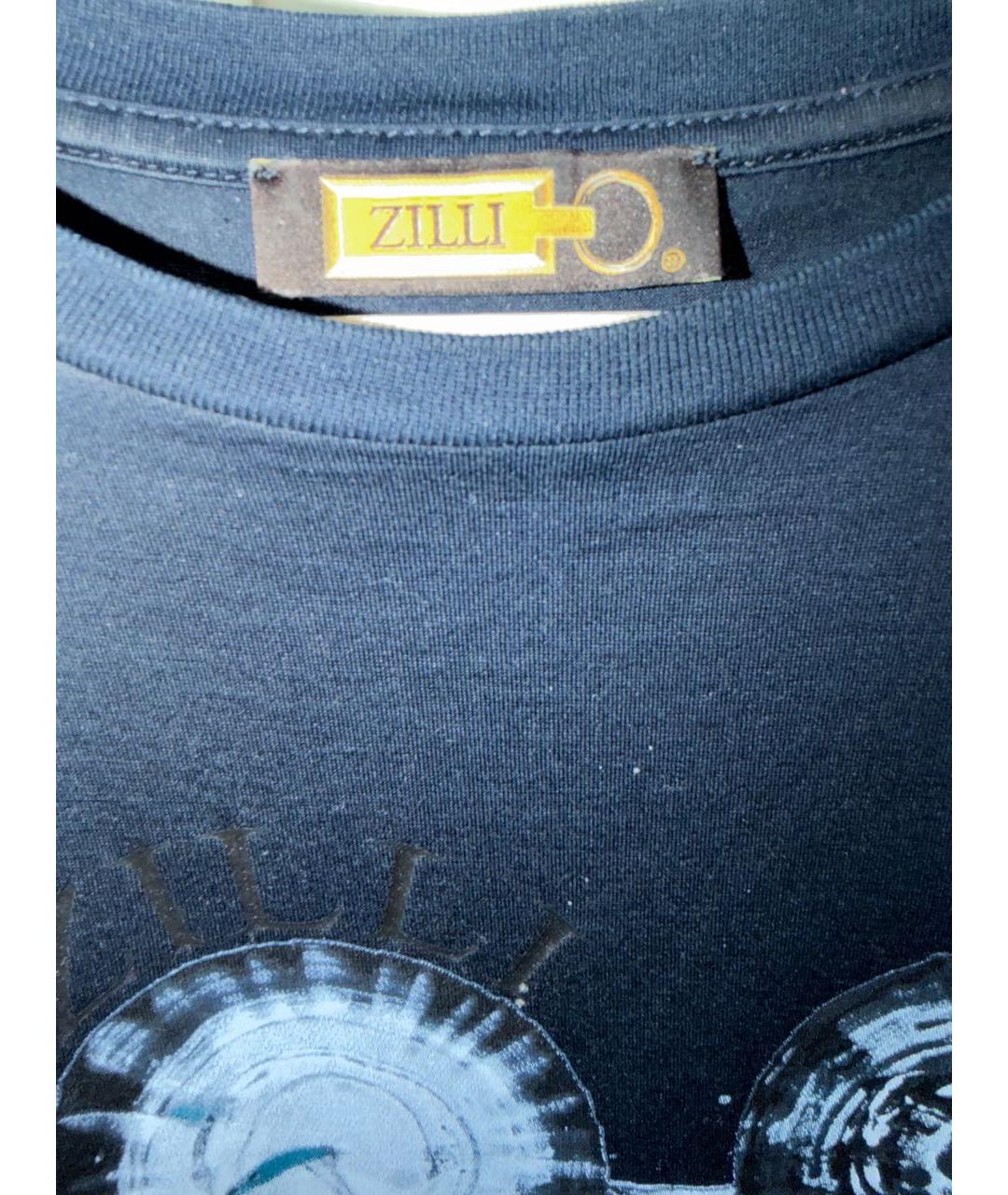 ZILLI Темно-синяя хлопковая футболка, фото 3