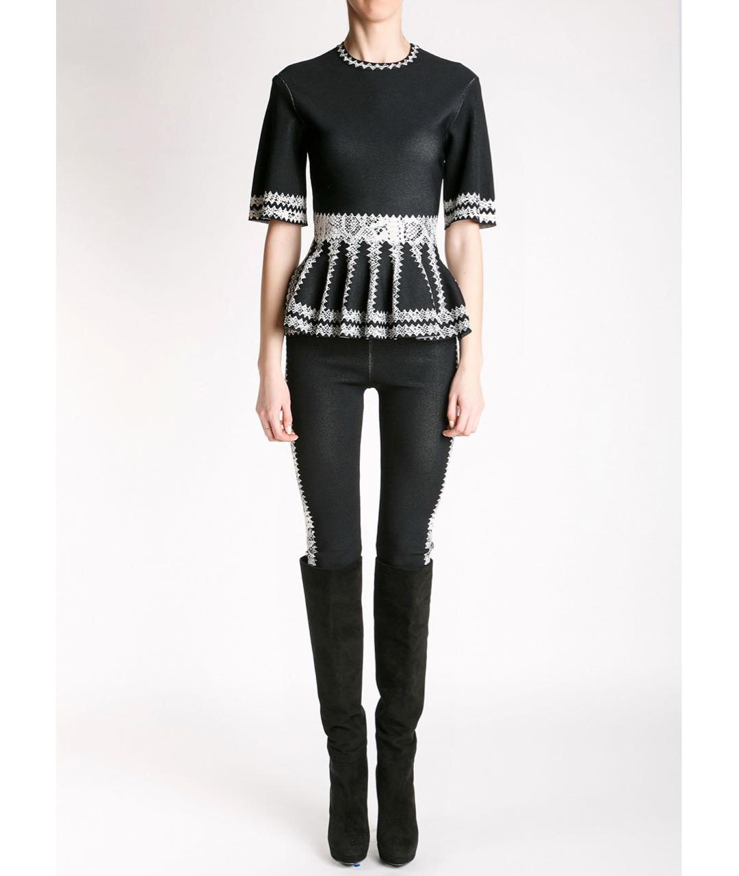 ALEXANDER MCQUEEN Черные вискозные леггинсы и велосипедки, фото 2