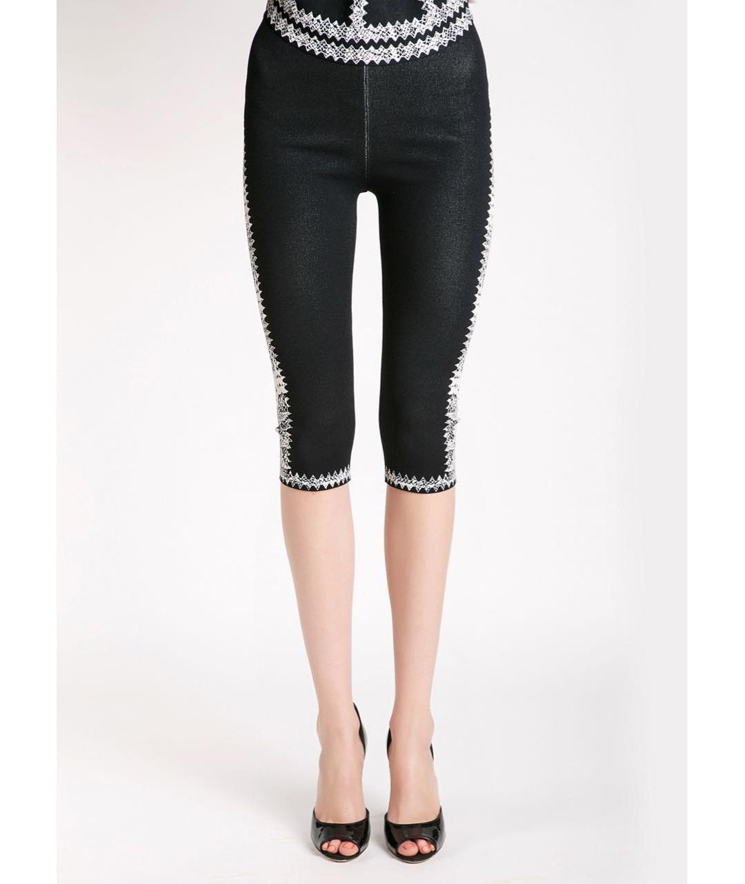 ALEXANDER MCQUEEN Черные вискозные леггинсы и велосипедки, фото 3