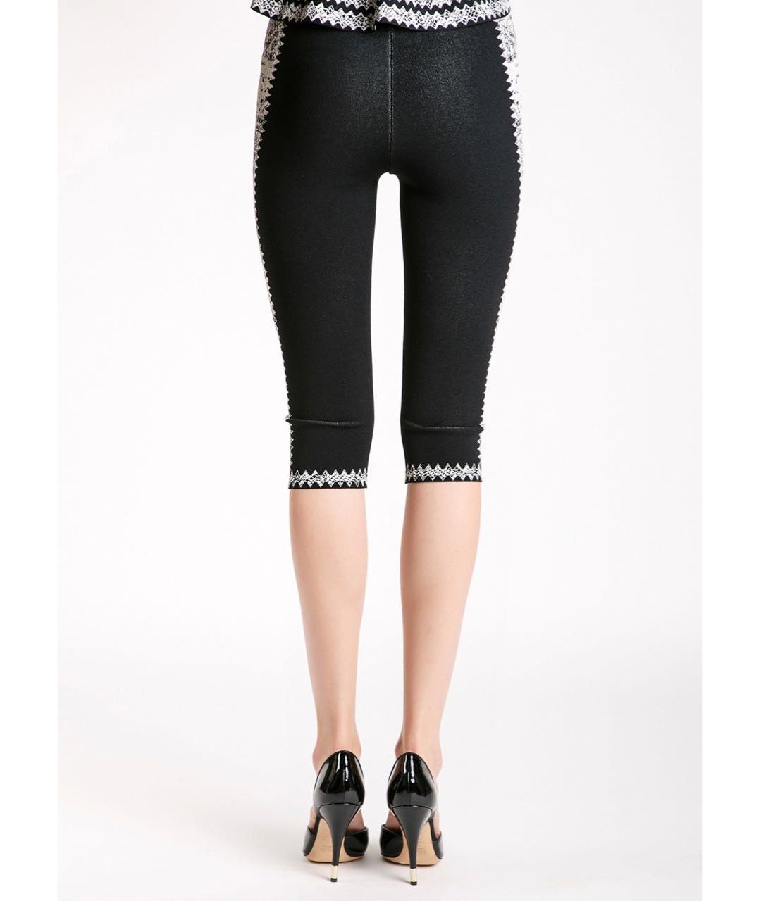 ALEXANDER MCQUEEN Черные вискозные леггинсы и велосипедки, фото 4