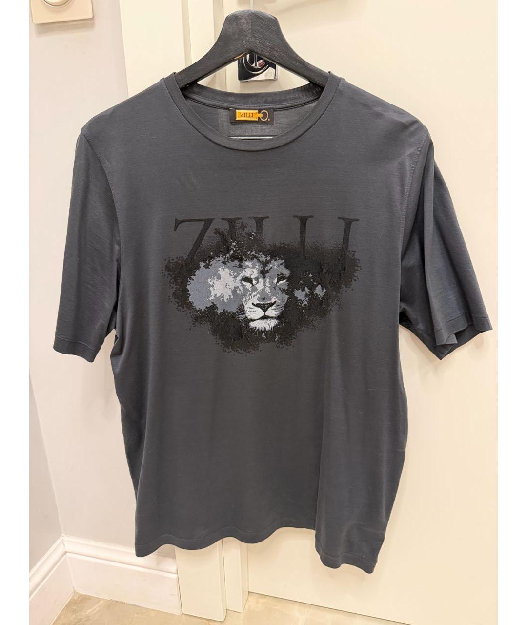 ZILLI Антрацитовая хлопковая футболка, фото 5