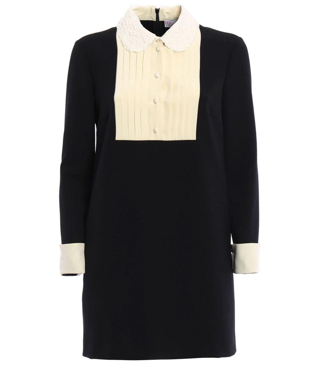 RED VALENTINO Черное шелковое повседневное платье, фото 2