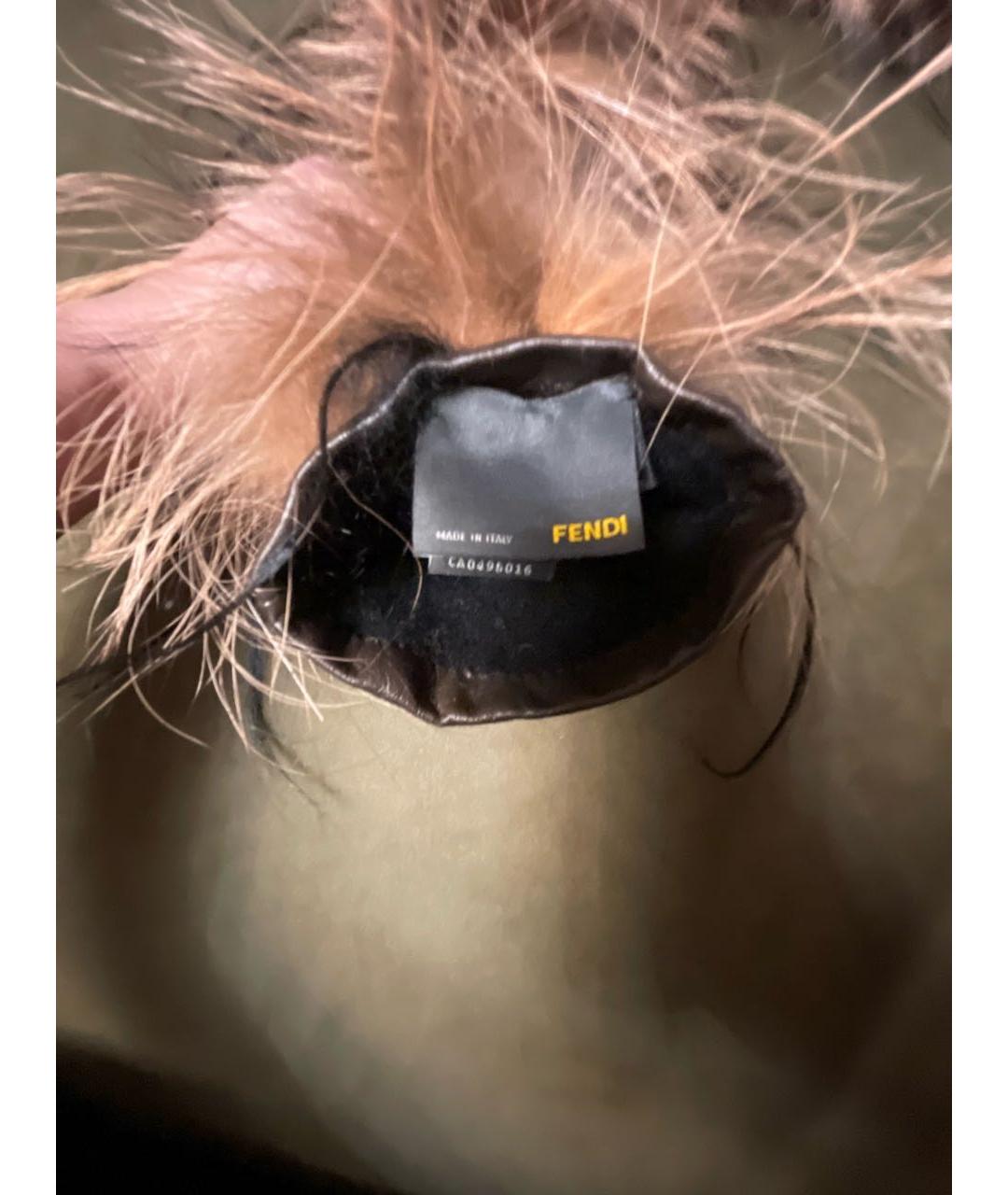 FENDI Коричневые кожаные перчатки, фото 5