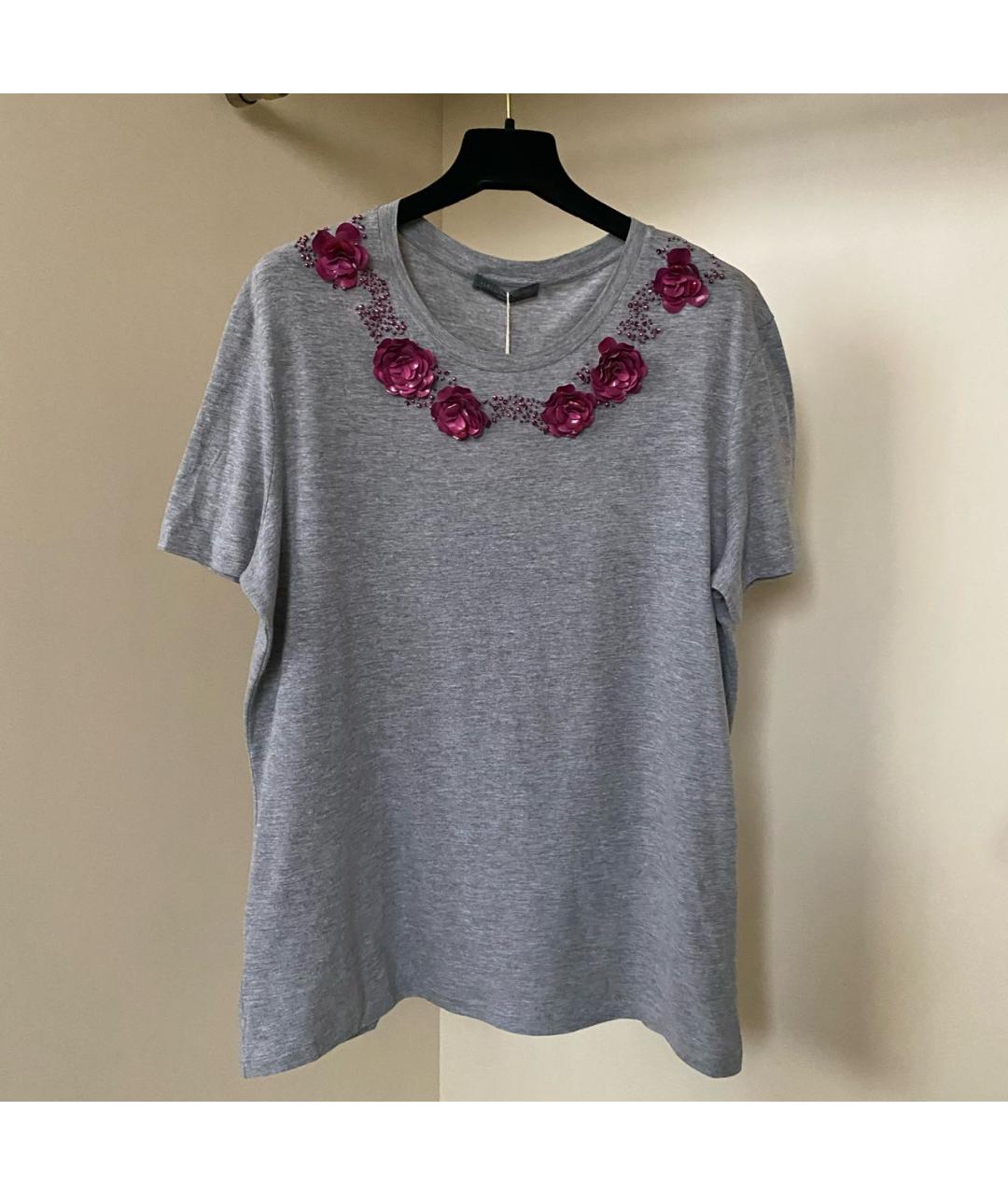 ALEXANDER MCQUEEN Серая хлопковая футболка, фото 9