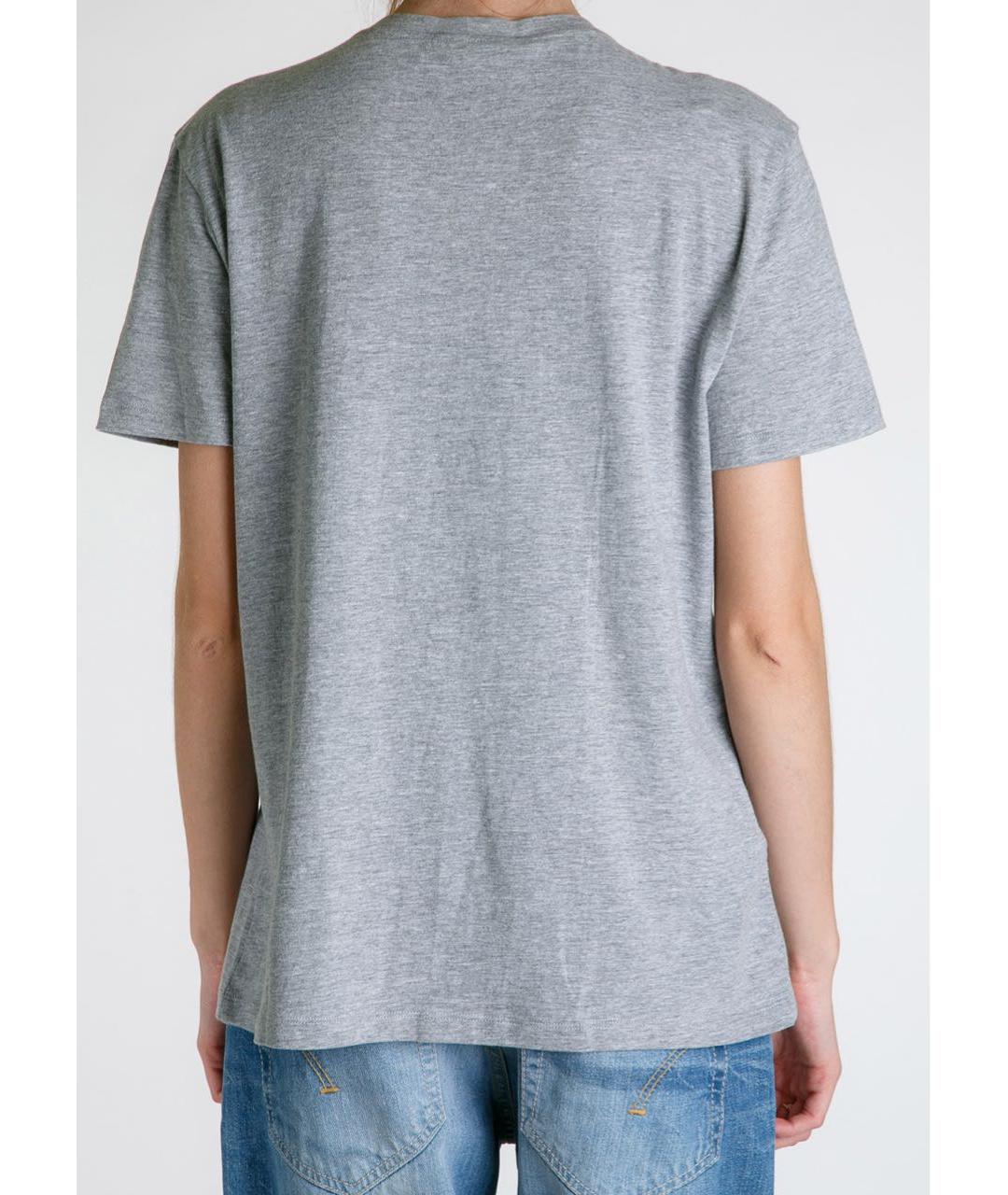 ALEXANDER MCQUEEN Серая хлопковая футболка, фото 3