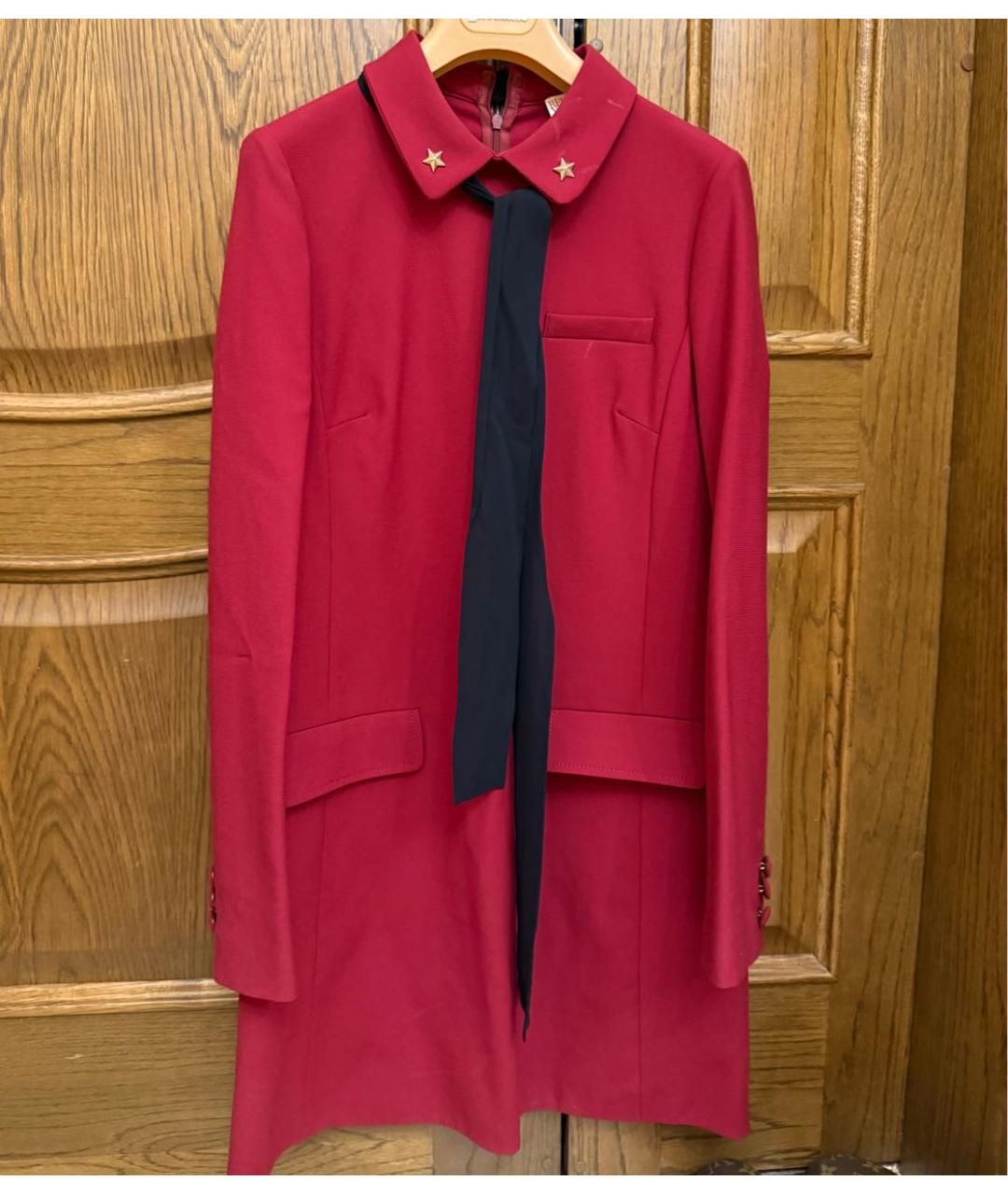 RED VALENTINO Бордовое шелковое коктейльное платье, фото 3