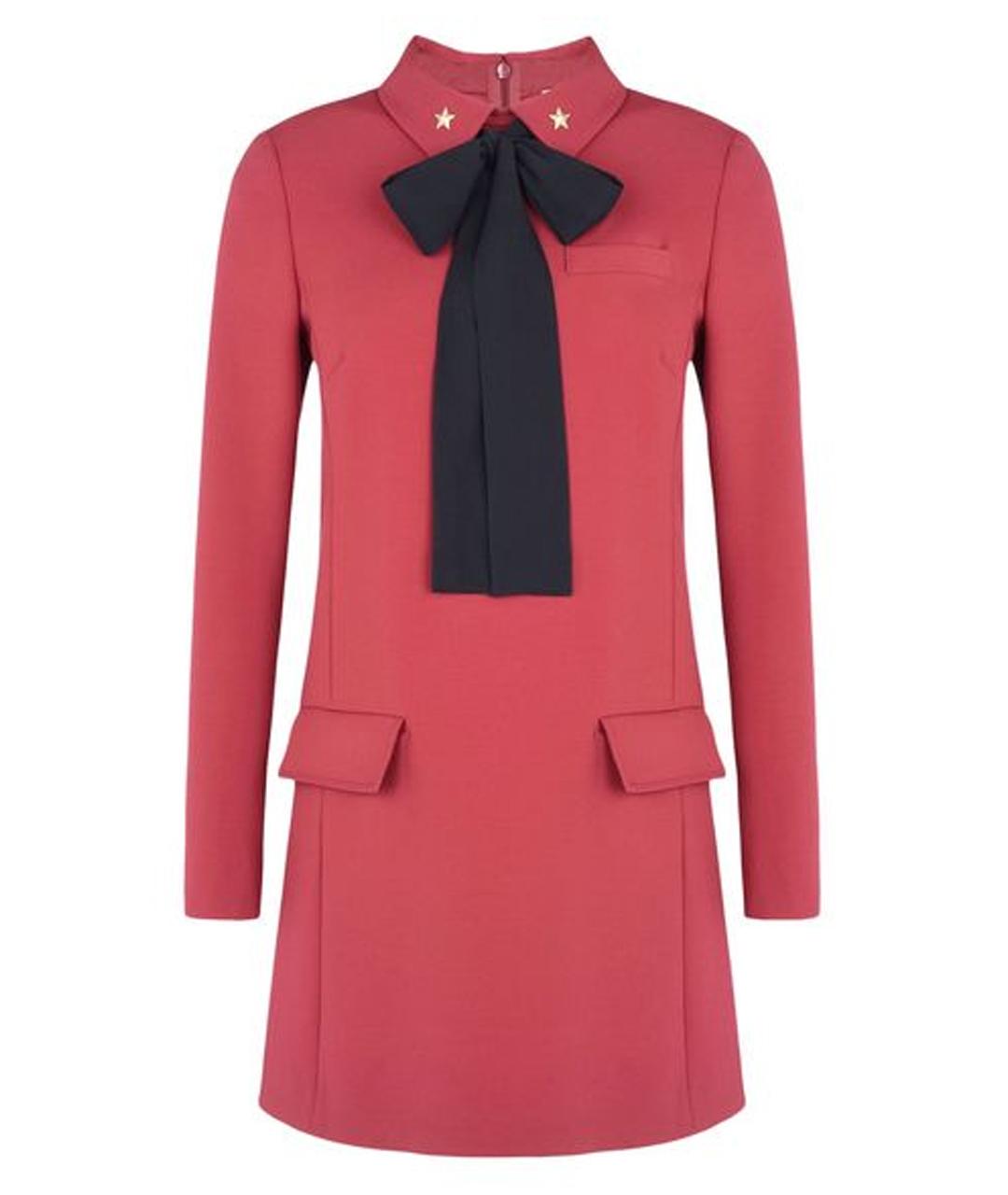 RED VALENTINO Бордовое шелковое коктейльное платье, фото 1