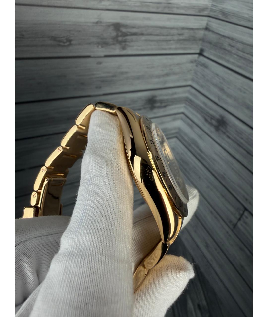 ROLEX Черные часы из желтого золота, фото 6