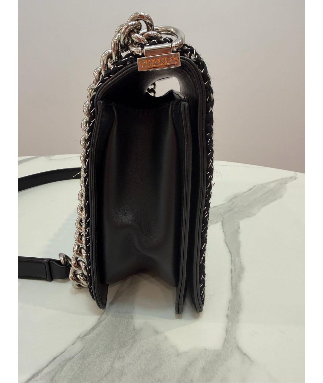 CHANEL Черная кожаная сумка через плечо, фото 4