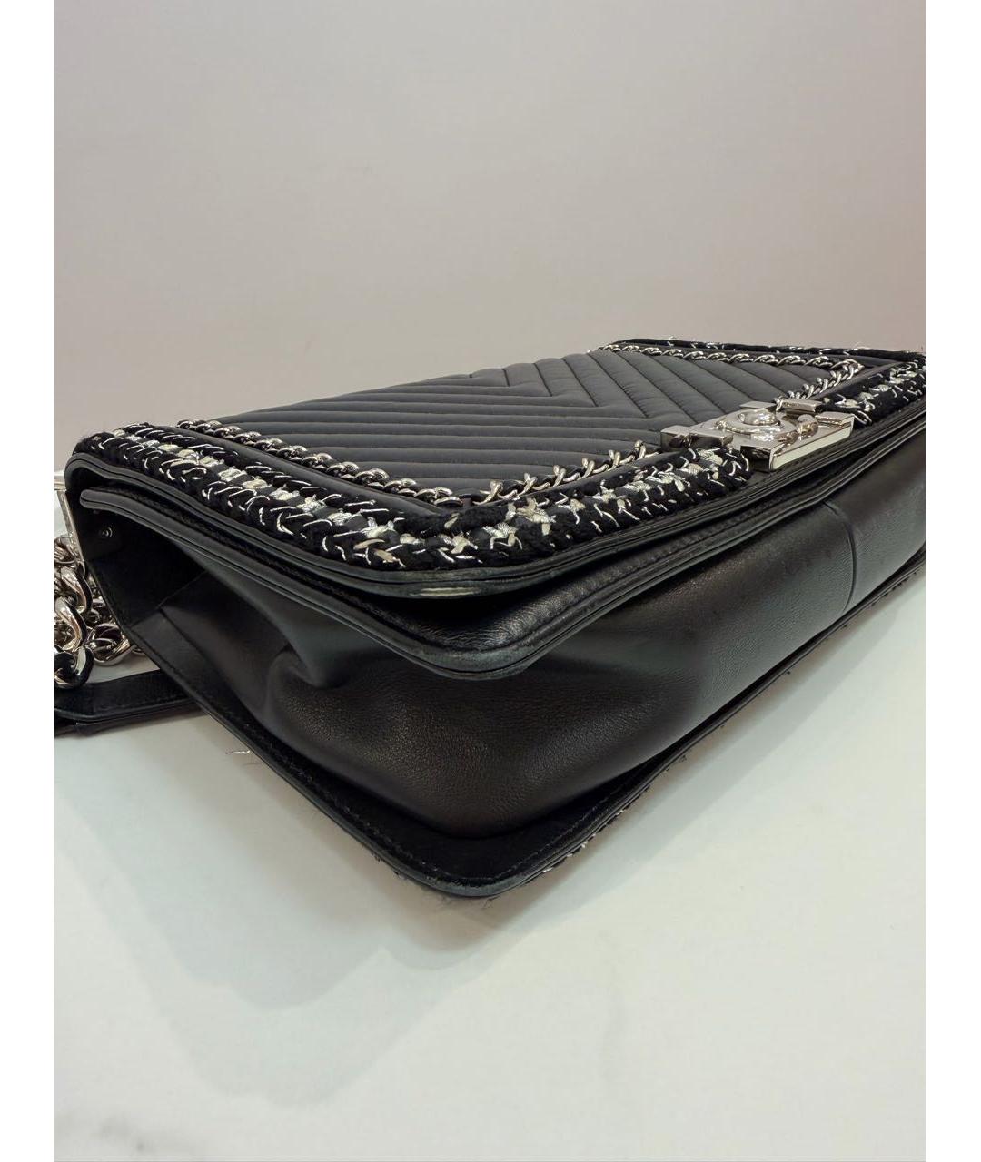 CHANEL Черная кожаная сумка через плечо, фото 8
