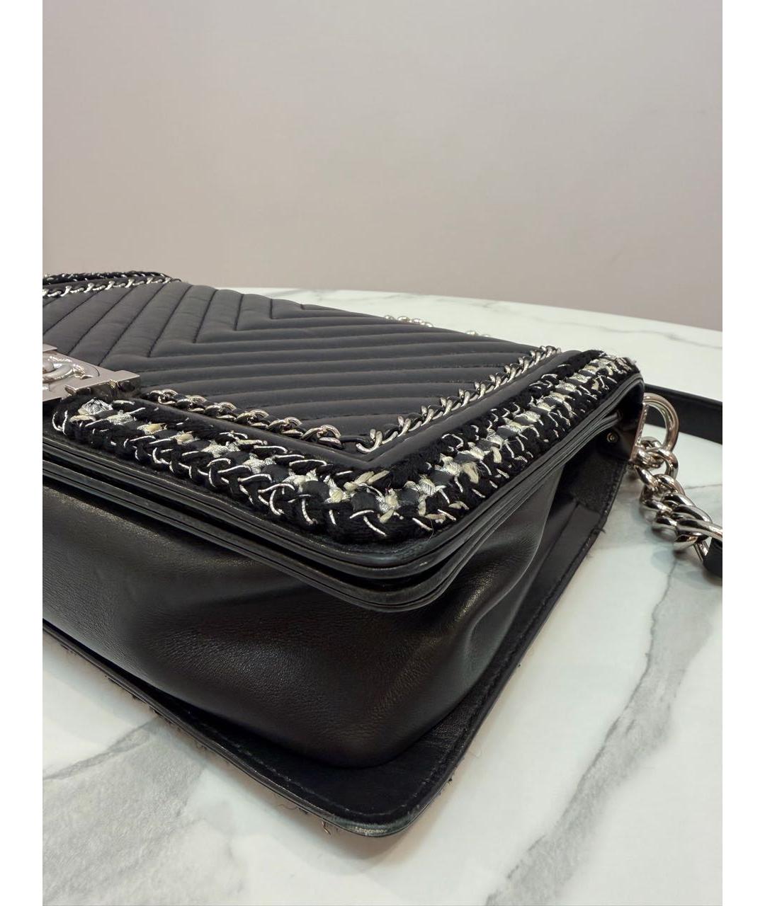 CHANEL Черная кожаная сумка через плечо, фото 7