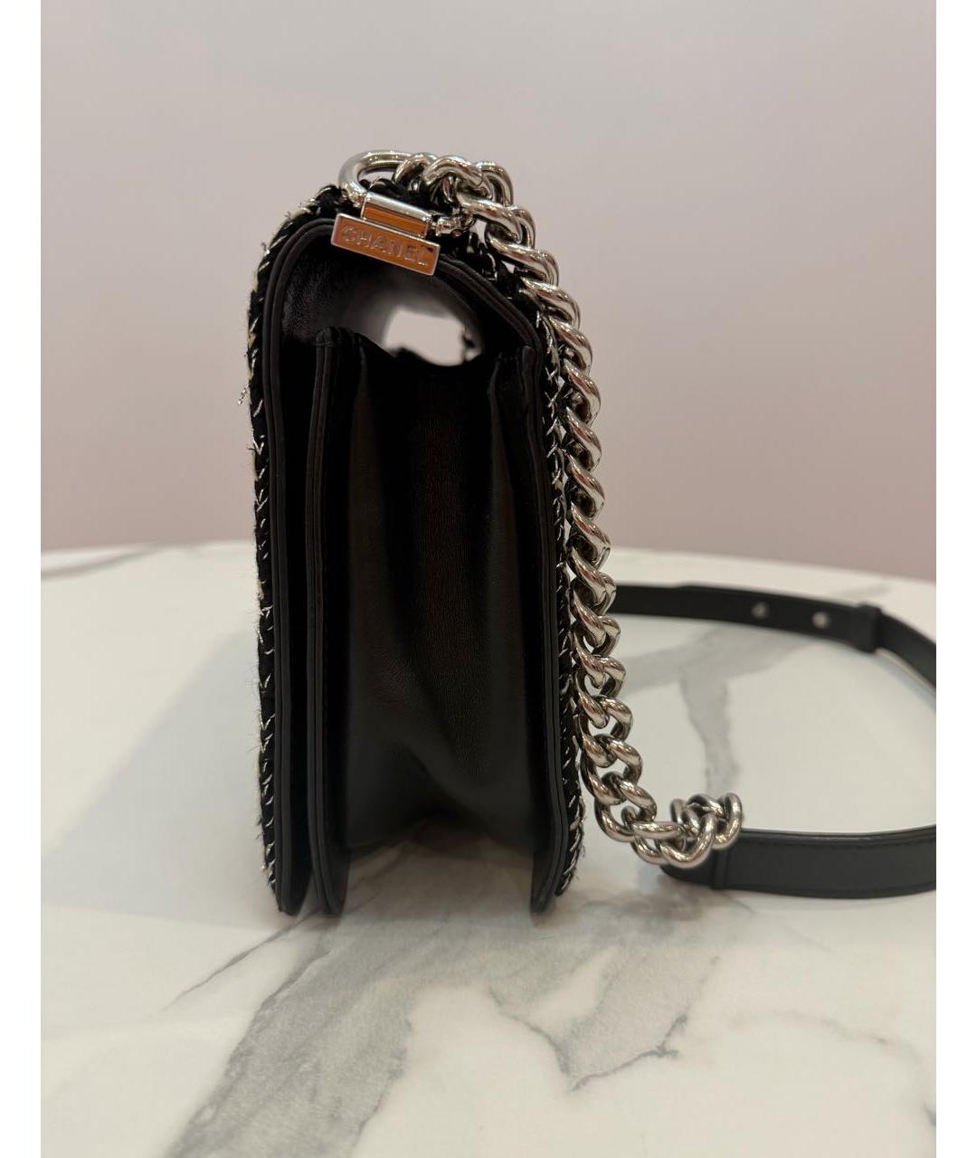 CHANEL Черная кожаная сумка через плечо, фото 3
