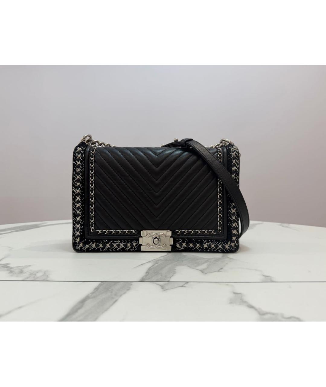 CHANEL Черная кожаная сумка через плечо, фото 9