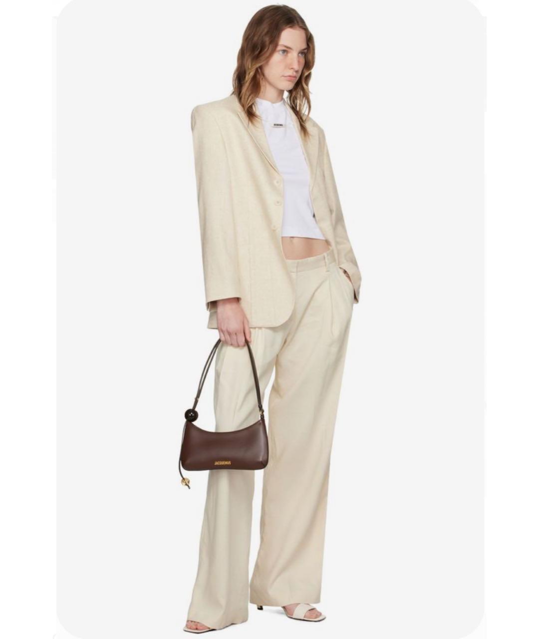 JACQUEMUS Коричневая кожаная сумка через плечо, фото 3