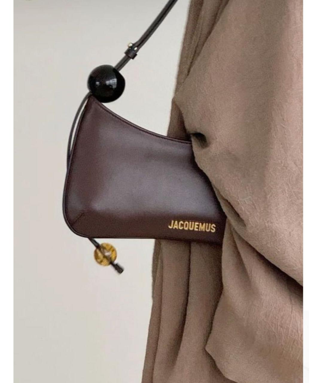 JACQUEMUS Коричневая кожаная сумка через плечо, фото 6