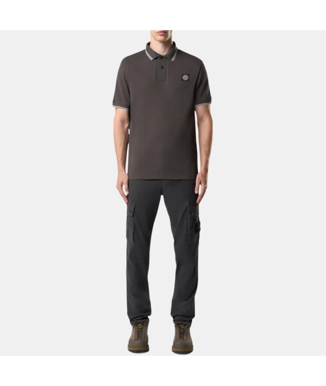 STONE ISLAND Серые брюки чинос, фото 3