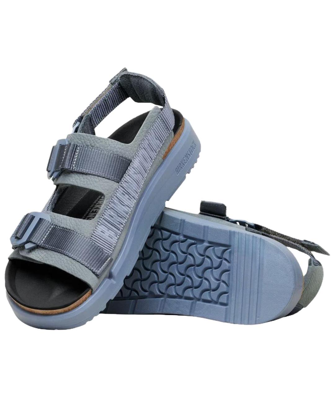 BIRKENSTOCK Серые кожаные сандалии, фото 5