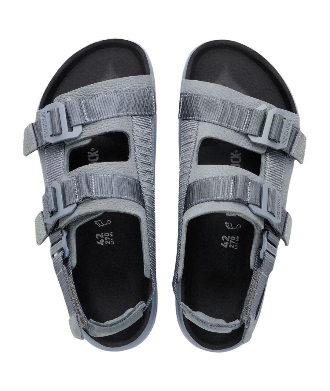 BIRKENSTOCK Серые кожаные сандалии, фото 4